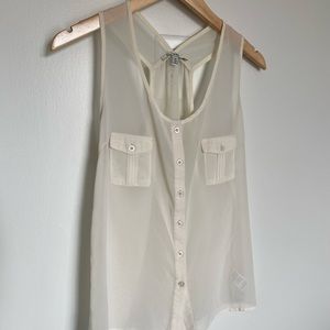 White Sleeveless Blouse